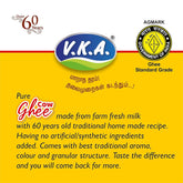 Premium Cow Desi Ghee By V.K.A. | Rich In Taste & Nutrients Bilona Desi Cow Ghee Perfect For Cooking | (500ml) 16.9 Ounce | Bucket
